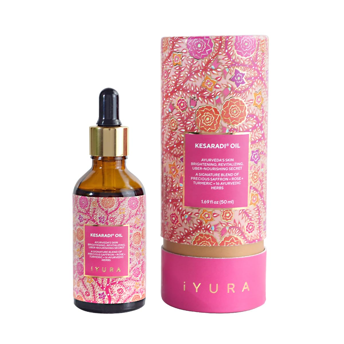 The Ayurveda Experience Kesaradi bottle with dropper for easy daily use and brightening benefits.