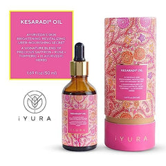 Kesaradi oil applied on skin delivering a lightweight glow and quick absorption.