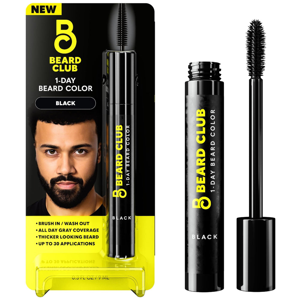 The Beard Club 1 Day Dye bottle for quick, even color touch-ups.