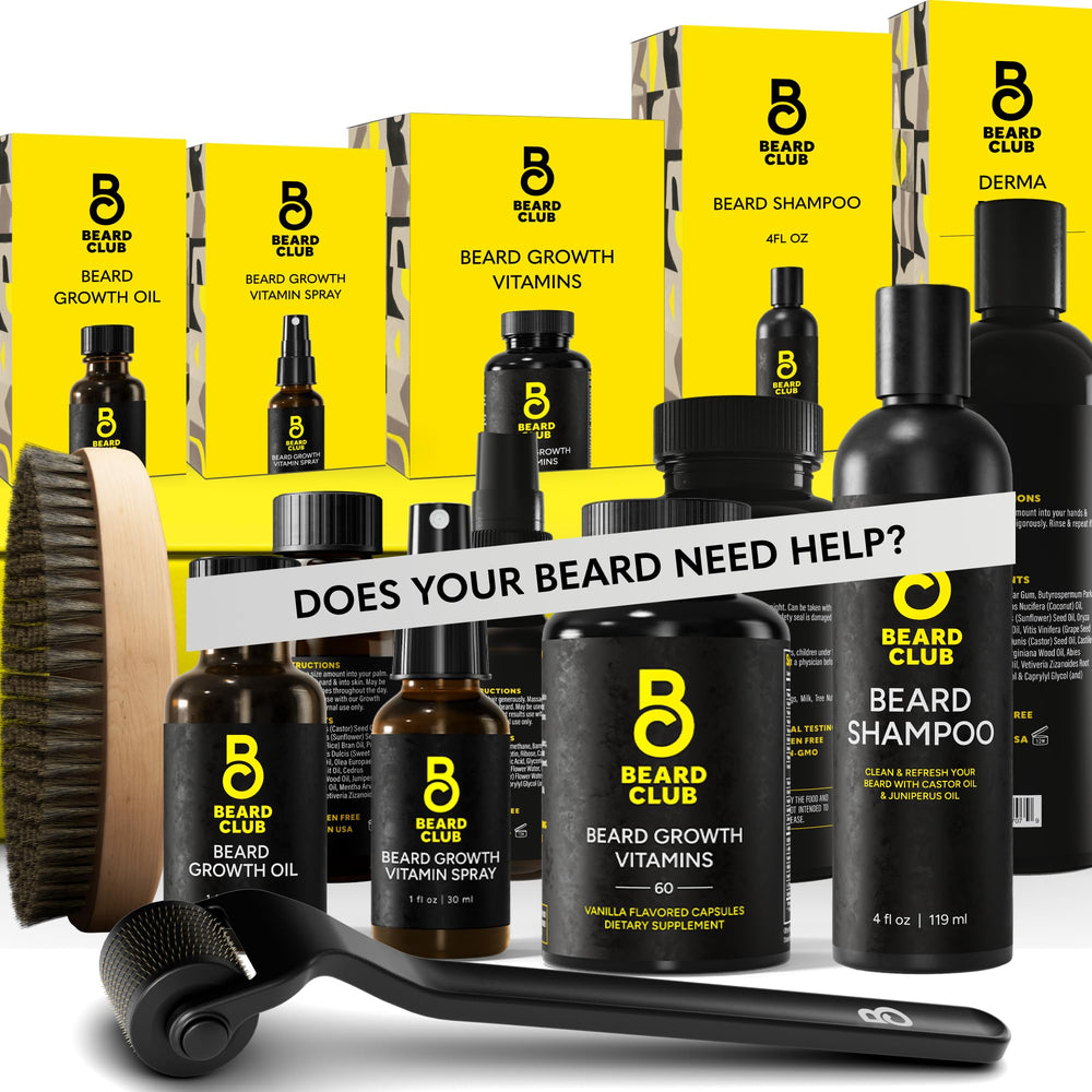 The Beard Club derma roller for facial skin refreshment and grooming routine