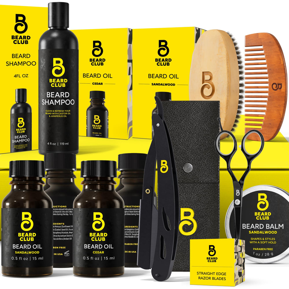 The Beard Club cedar oil bottle with woodsy scent for daily beard care