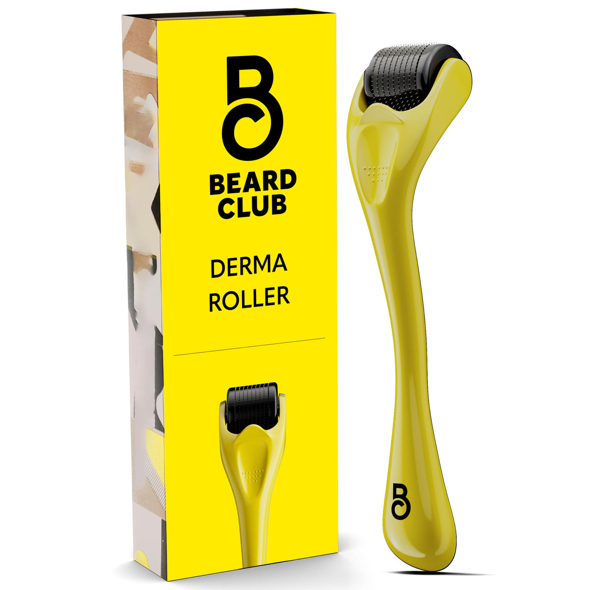 The Beard Club Derma Roller face view showing precise microneedling for smoother skin.
