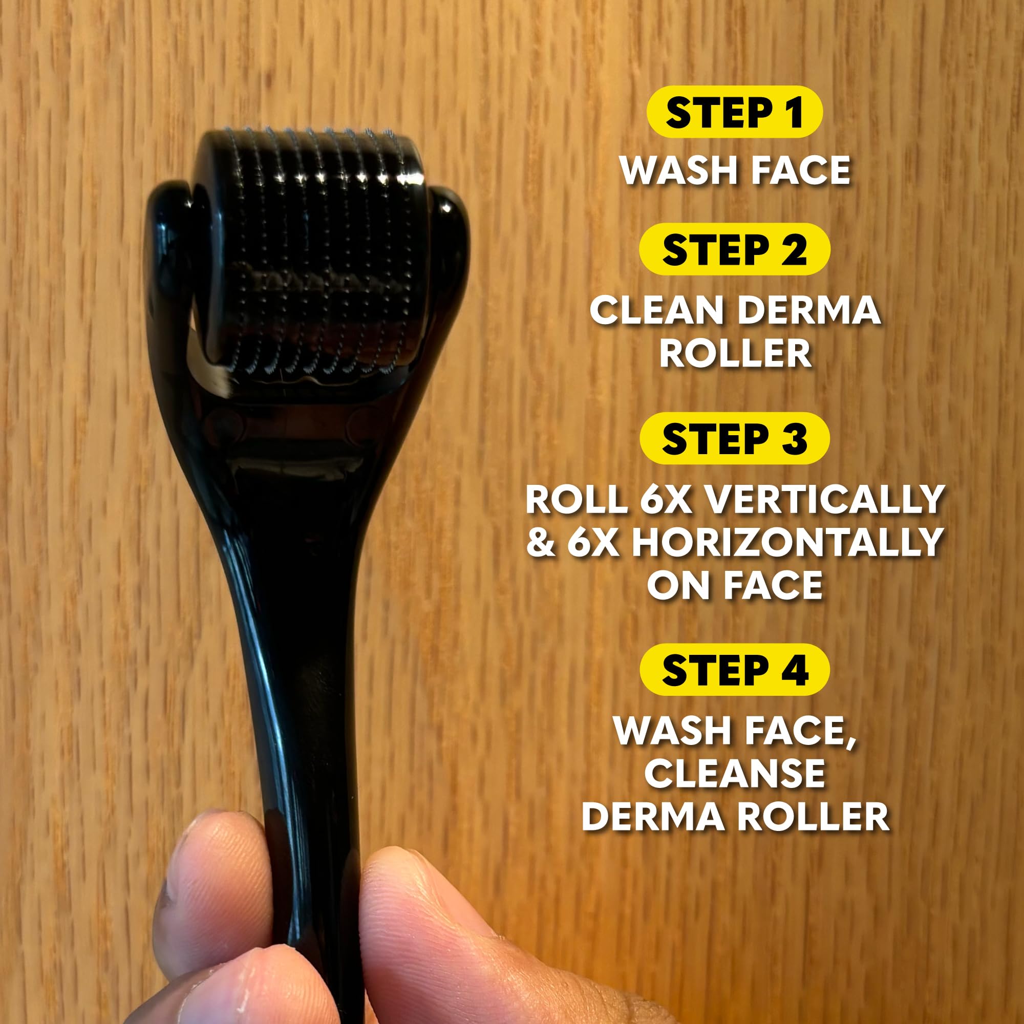 Multi-use tool for face, beard, and scalp care with The Beard Club Derma Roller.