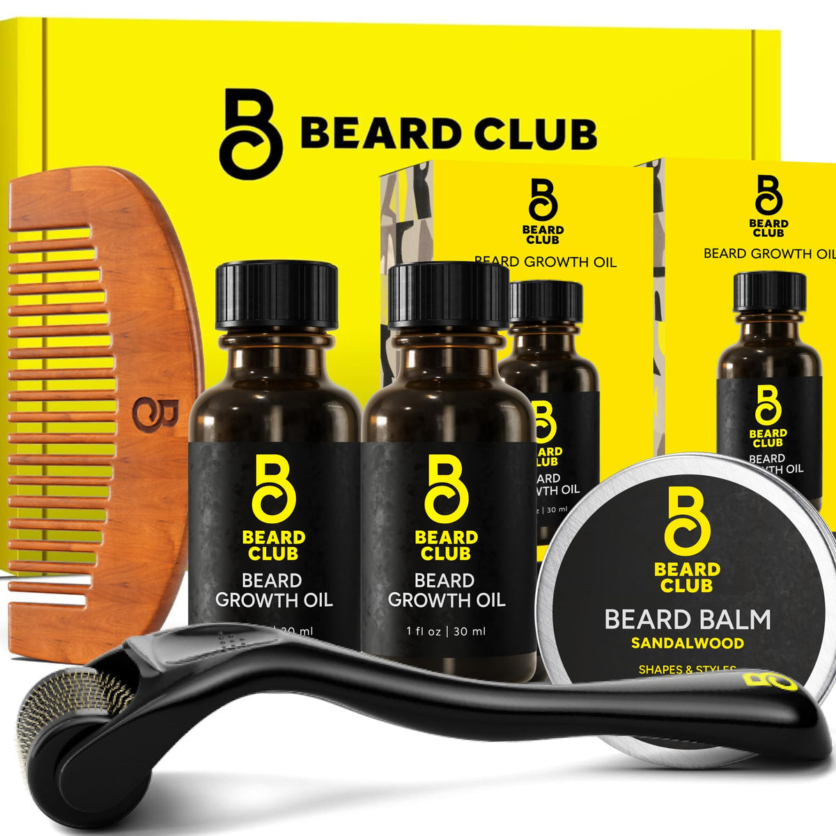 The Beard Club derma roller close-up for precise grooming prep