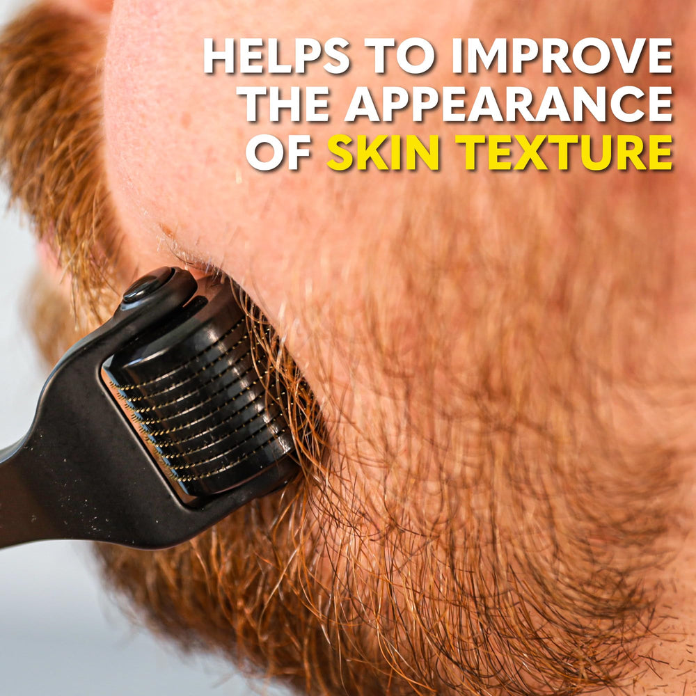 The Beard Club derma roller magnetic case protects needles between uses.