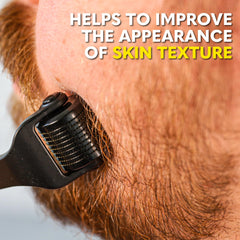 The Beard Club derma roller magnetic case protects needles between uses.