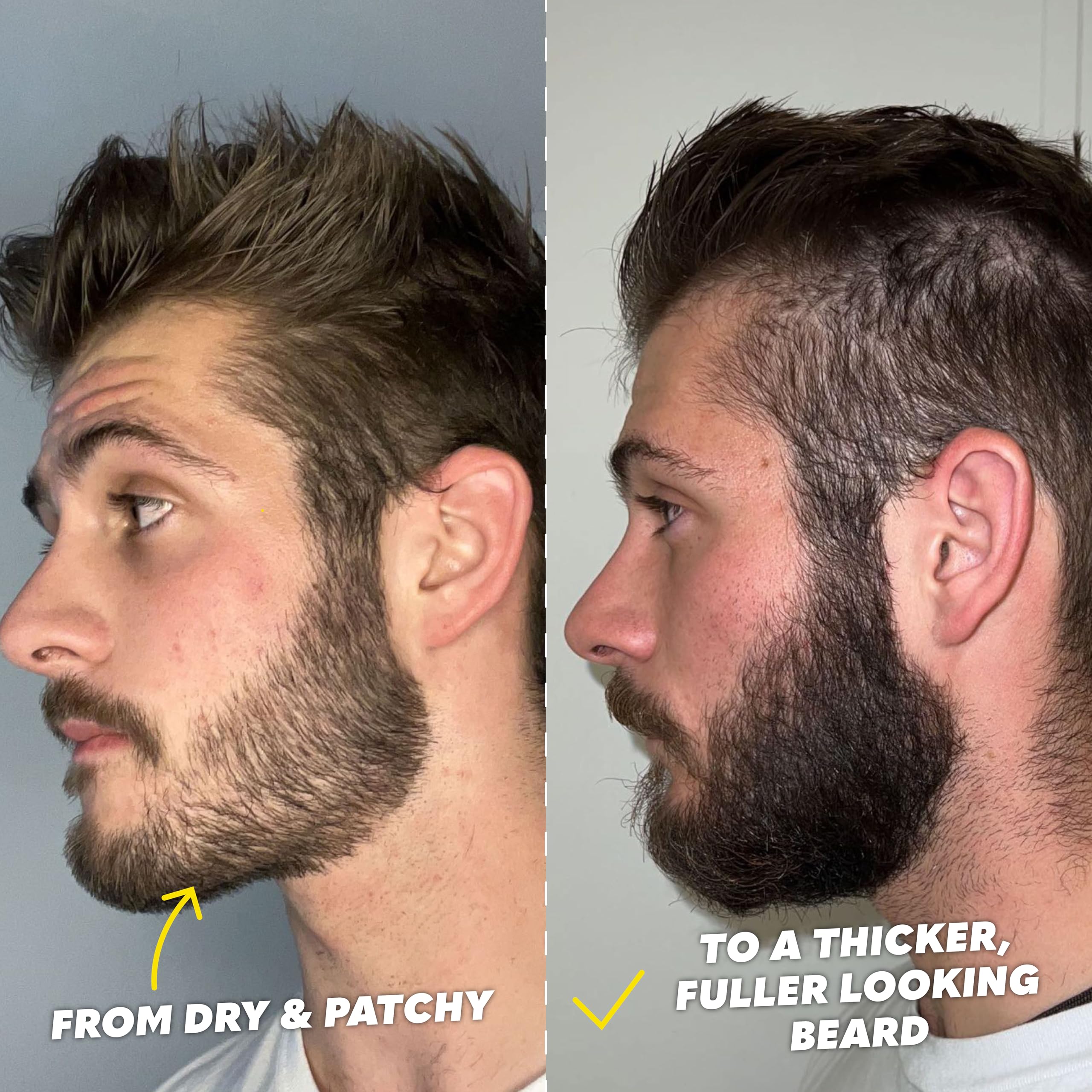 The Beard Club Beard Brush distributing oil evenly for softer facial hair