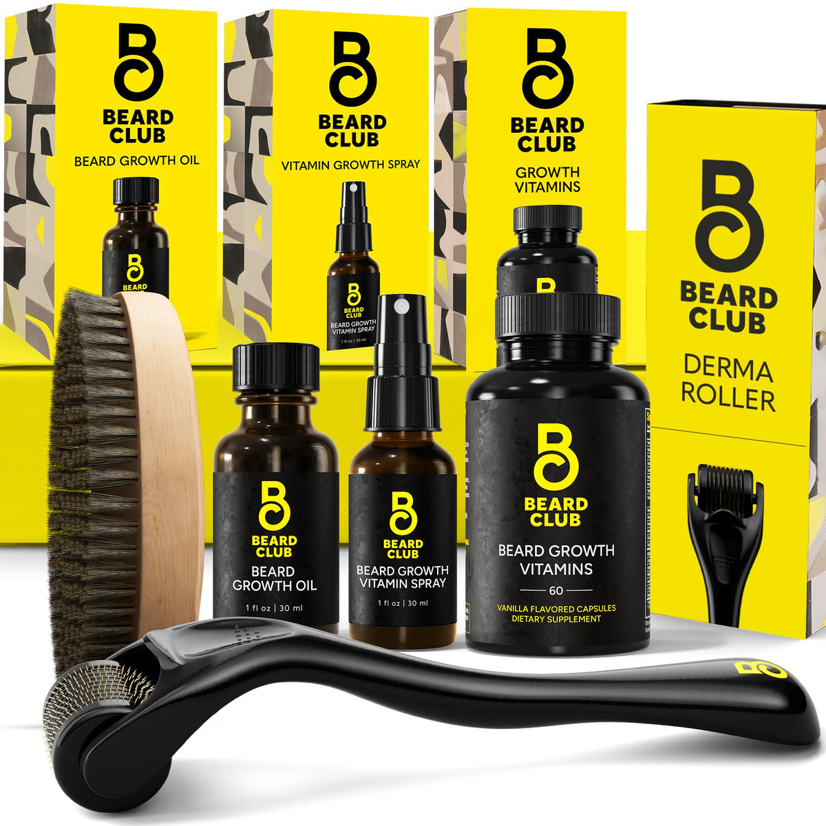The Beard Club Signature Beard Growth Kit derma roller close-up for skin refreshment