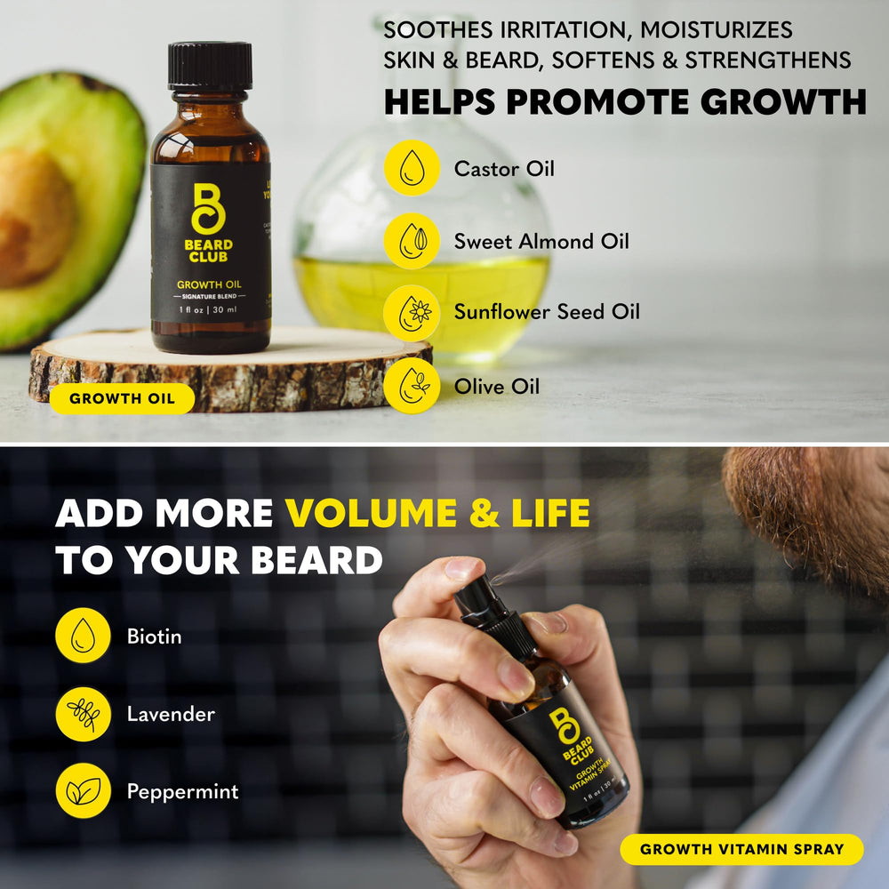 The Beard Club Supreme growth oil nourishes beard roots and skin health