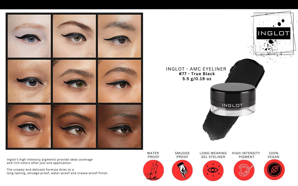 The Beauty Box INGLOT Gel 77 swatch shows a smudge-proof finish.
