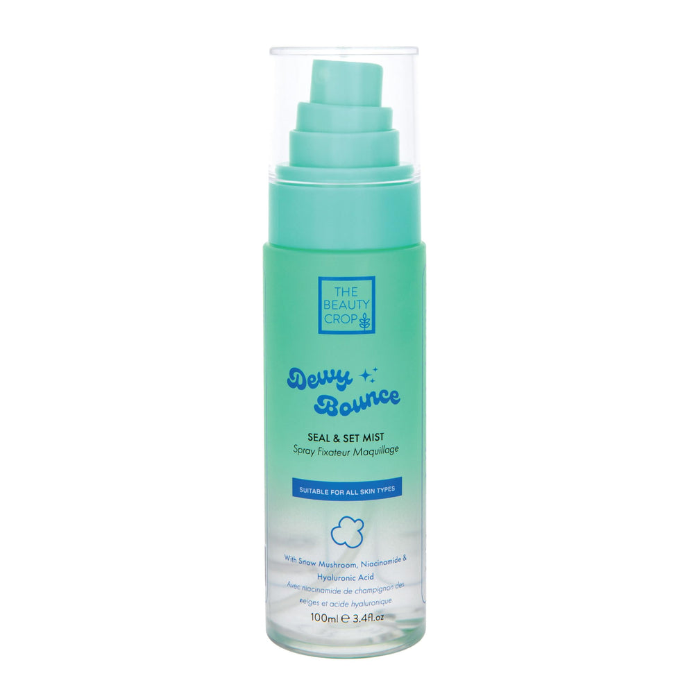 Packaging design and bottle of The Beauty Crop mist.