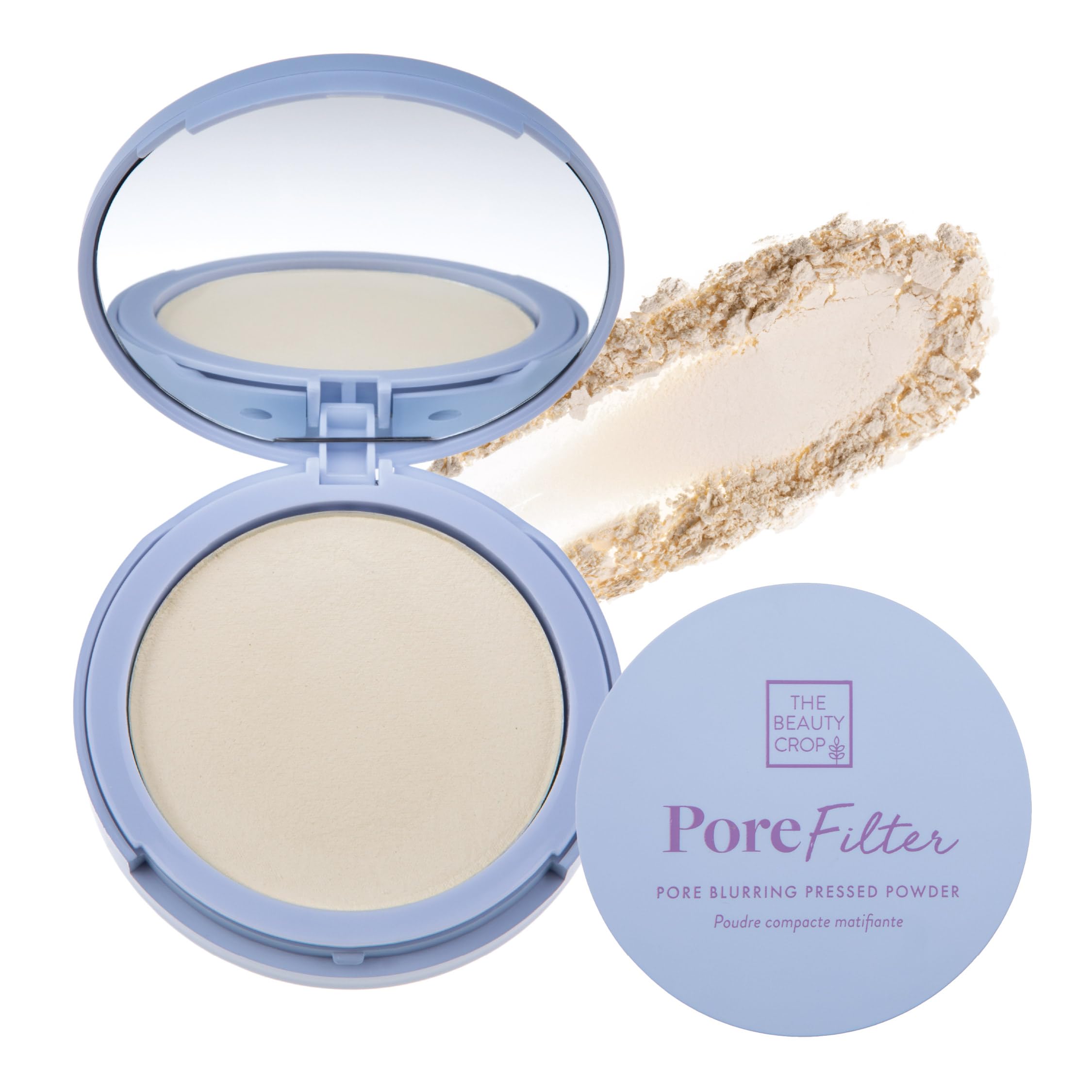 The Beauty Crop PoreFilter pressed powder compact for a smooth, pore-minimized, shine-free finish.