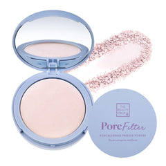 The Beauty Crop PoreFilter pressed powder compact delivers a smooth, shine-free finish.
