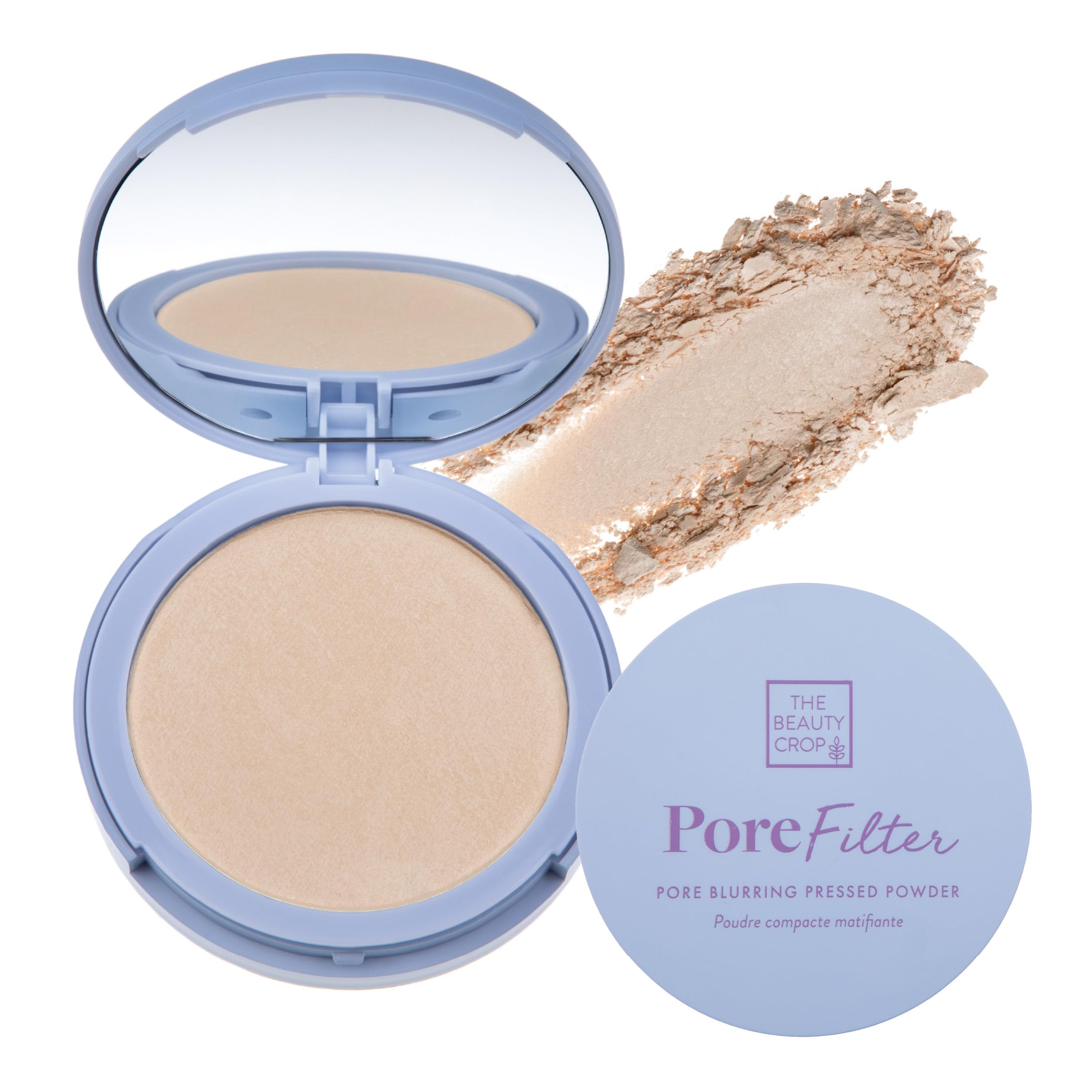 The Beauty Crop PoreFilter pressed powder compact delivers a matte finish for pore blurring