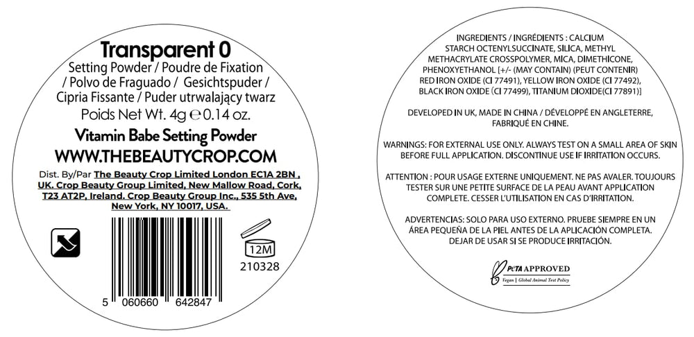 The Beauty Crop Vitamin Babe Setting Powder application zoom demonstrates even coverage and blurring.