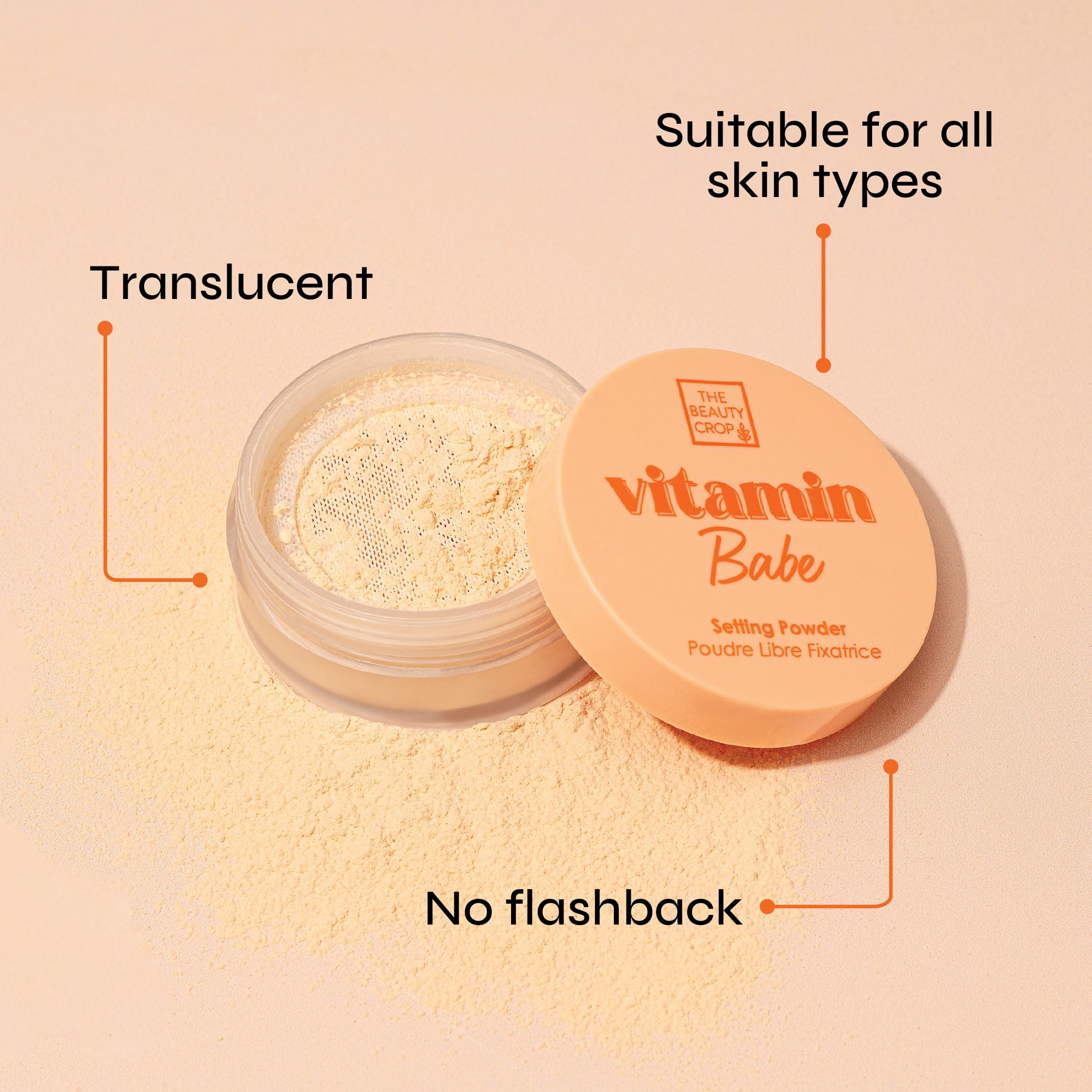 The Beauty Crop Vitamin Babe setting powder medium shade swatch for seamless blending