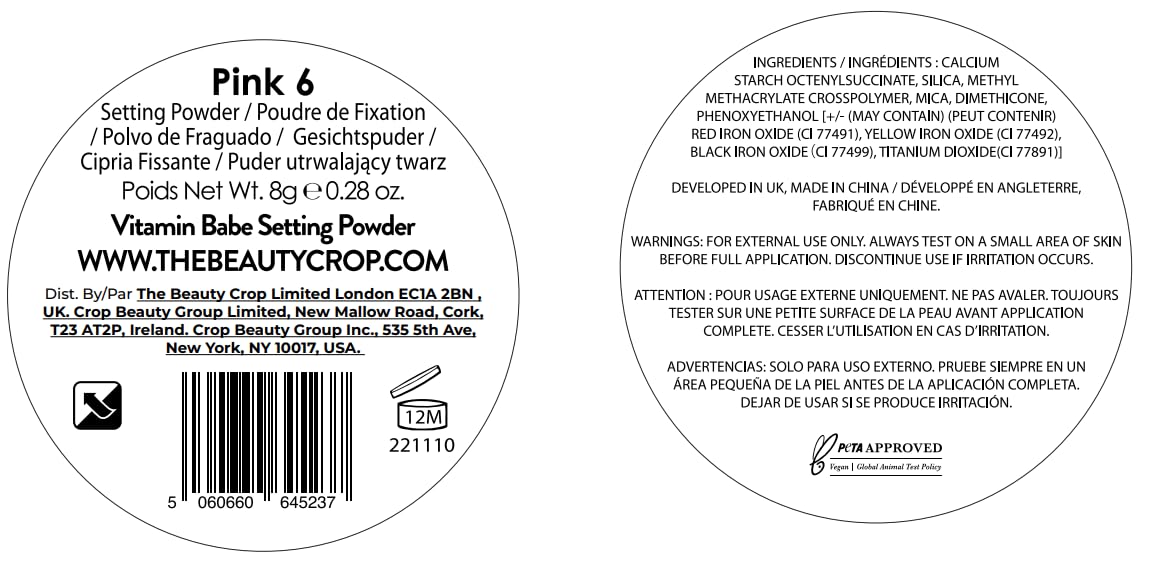 The Beauty Crop Vitamin Babe Setting Powder enhances makeup across looks.