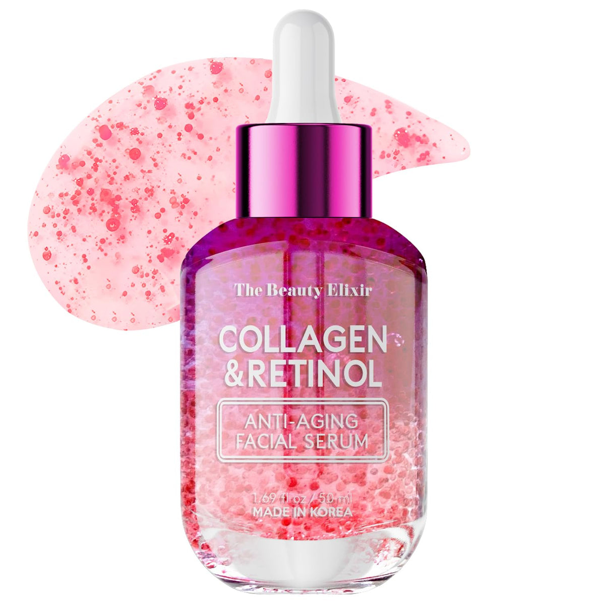 The Beauty Elixir bottle-front view showcases premium packaging and hydration-ready design.