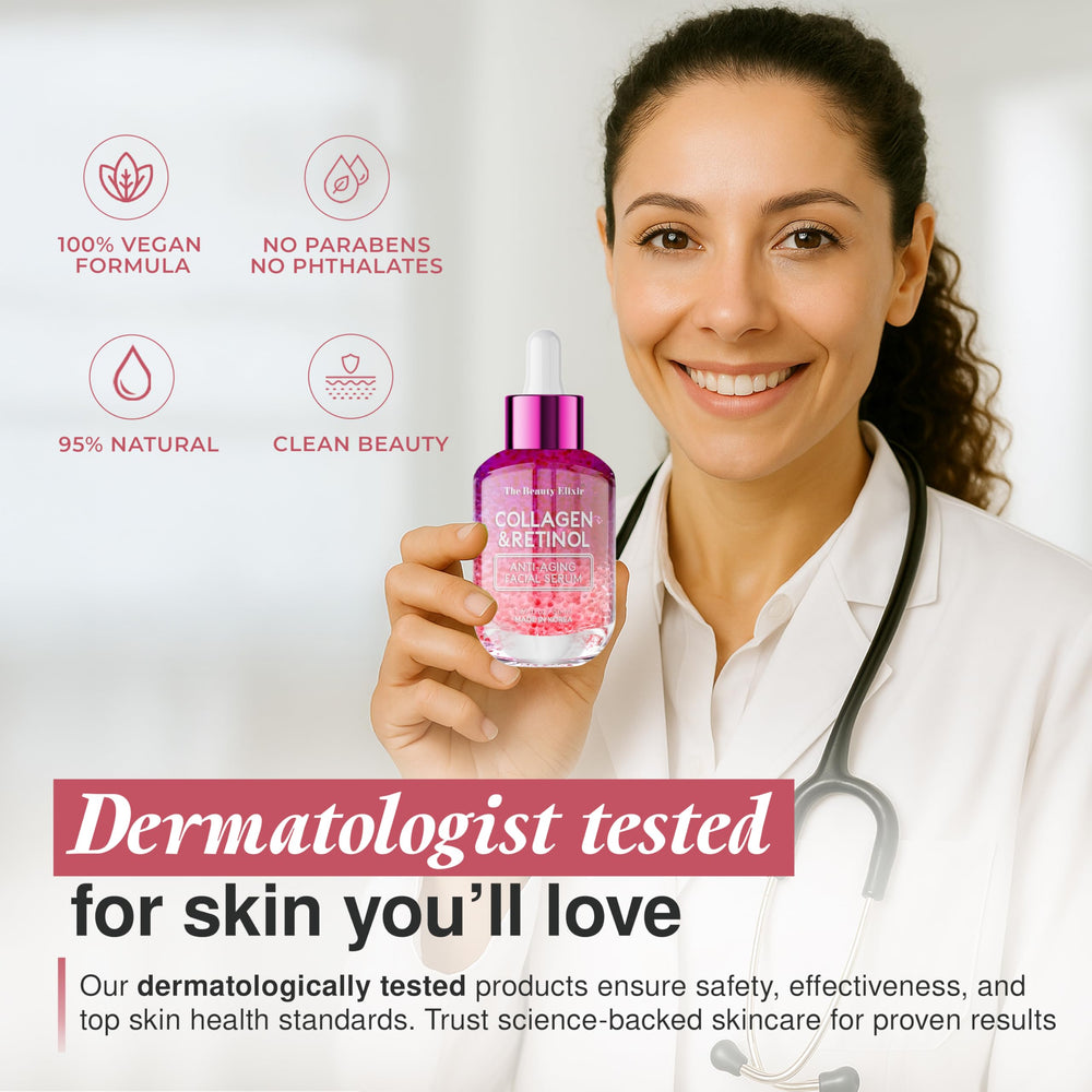 The Beauty Elixir box-back-detail emphasizes clean ingredients and product clarity.
