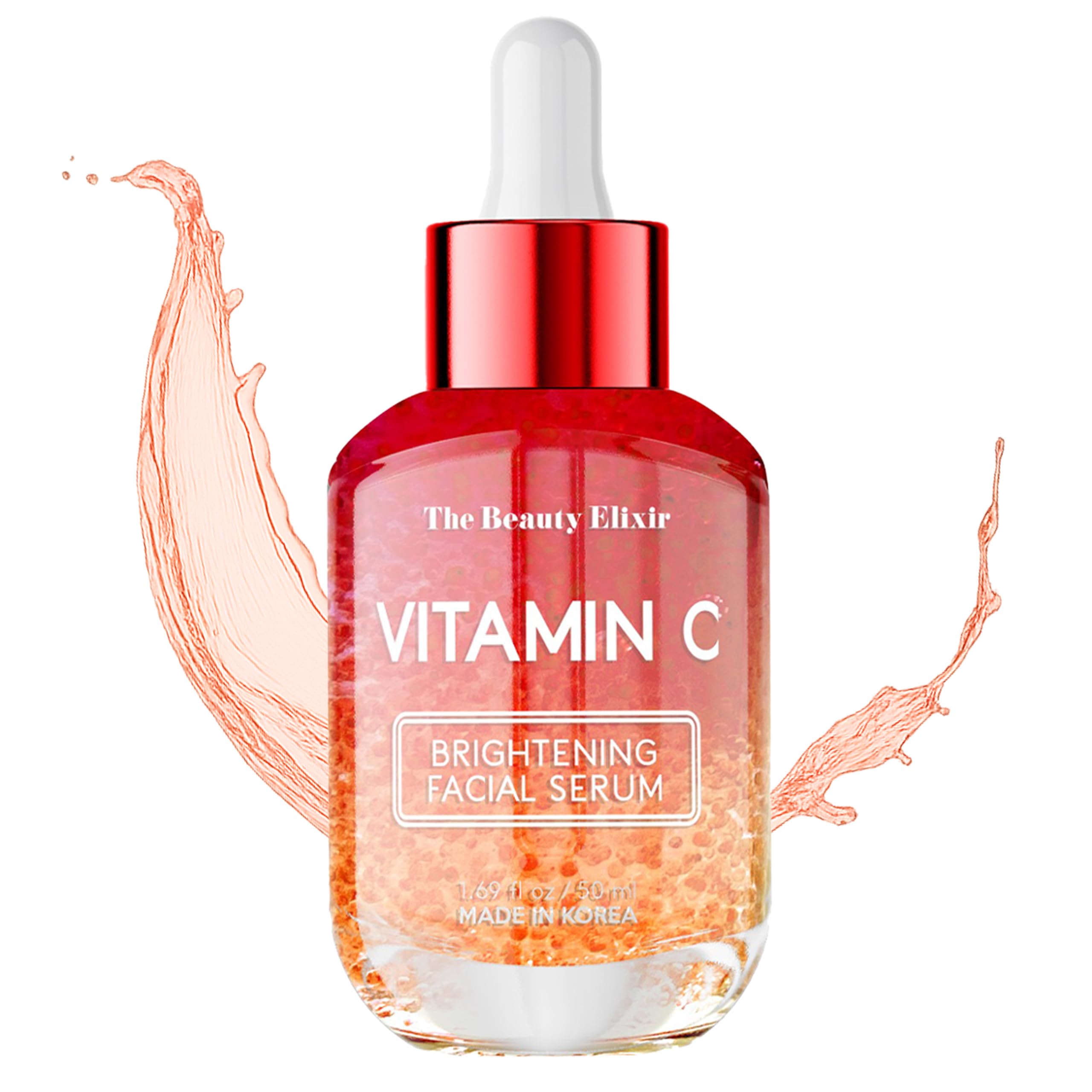 The Beauty Elixir Vitamin C Serum bottle with premium packaging for daily brightening.