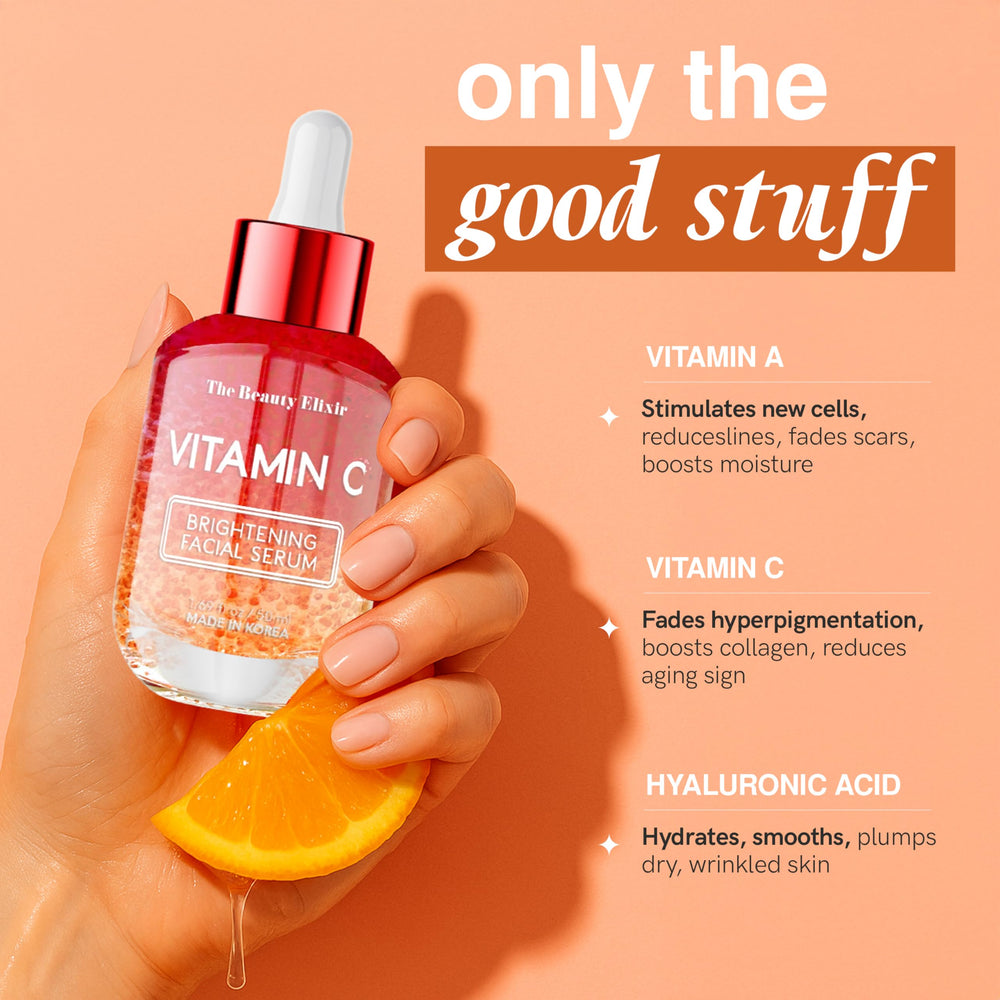 The Beauty Elixir Vitamin C Serum packaging box adds a premium touch to your daily routine.
