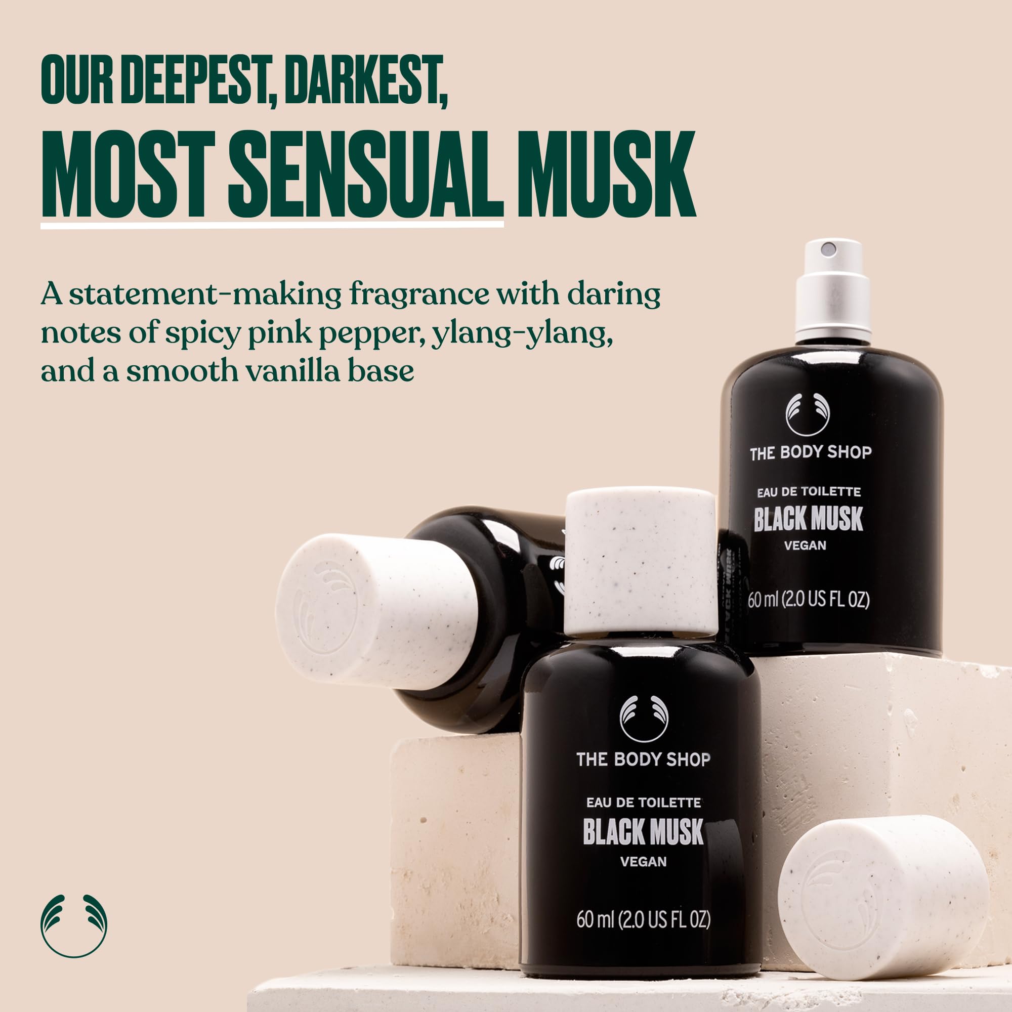 The Body Shop Black Musk Fragrance Mist packaging ready for travel and gifting.