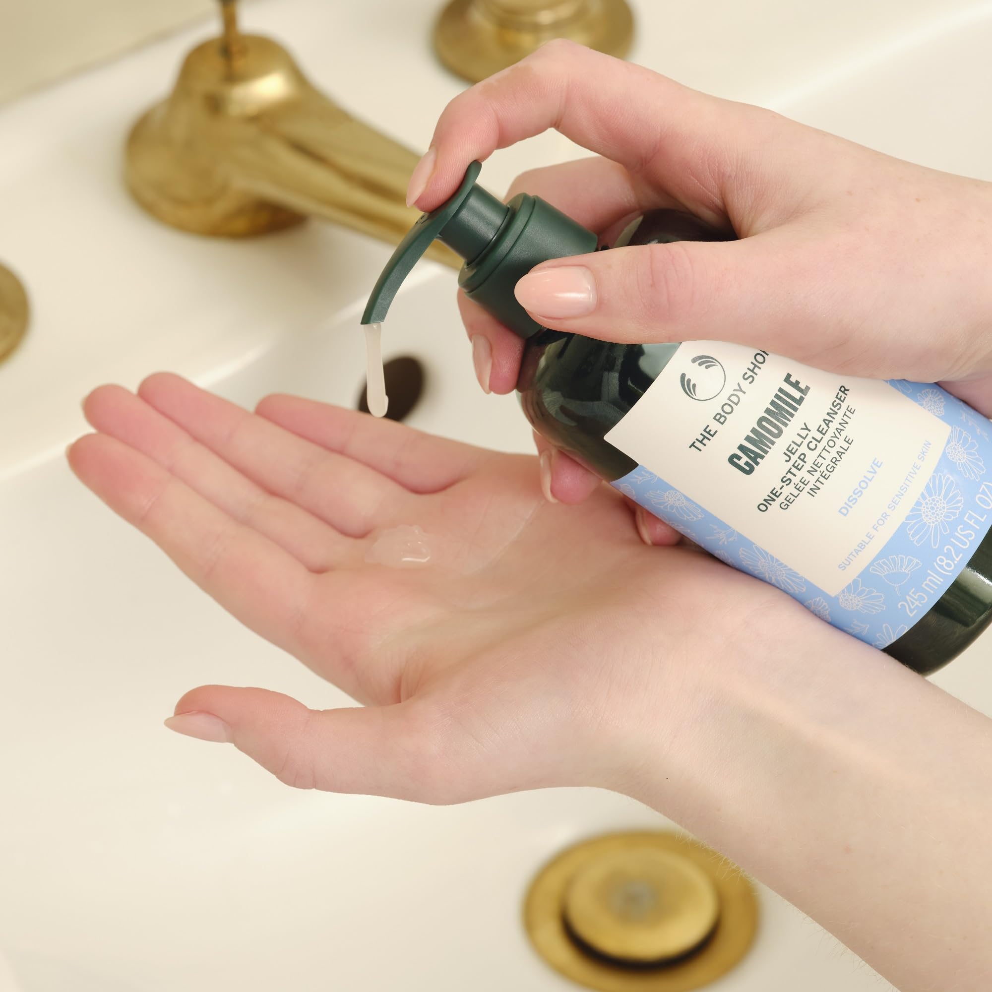 The Body Shop Camomile Cleanser removes dirt without leaving tight residue.