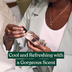 Packaging close-up illustrates travel-friendly bottle ideal for handbag spritzes.