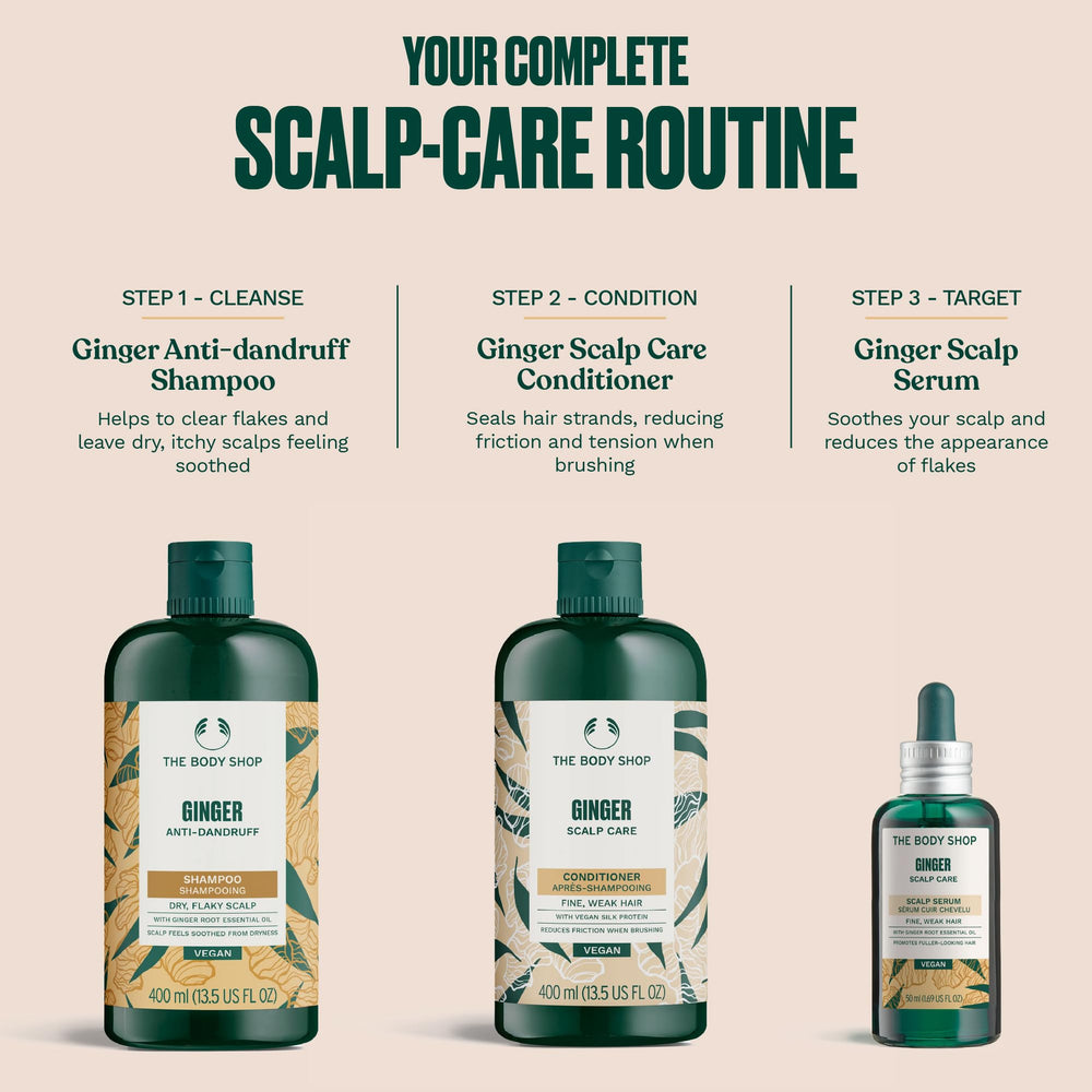 The Body Shop Madagascar ginger root oil highlights natural ingredient sourcing.