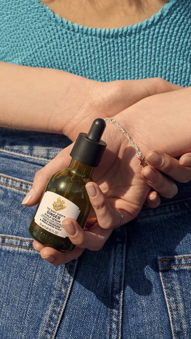 The Body Shop Ginger Scalp Serum Madagascar ginger oil ingredient label close-up