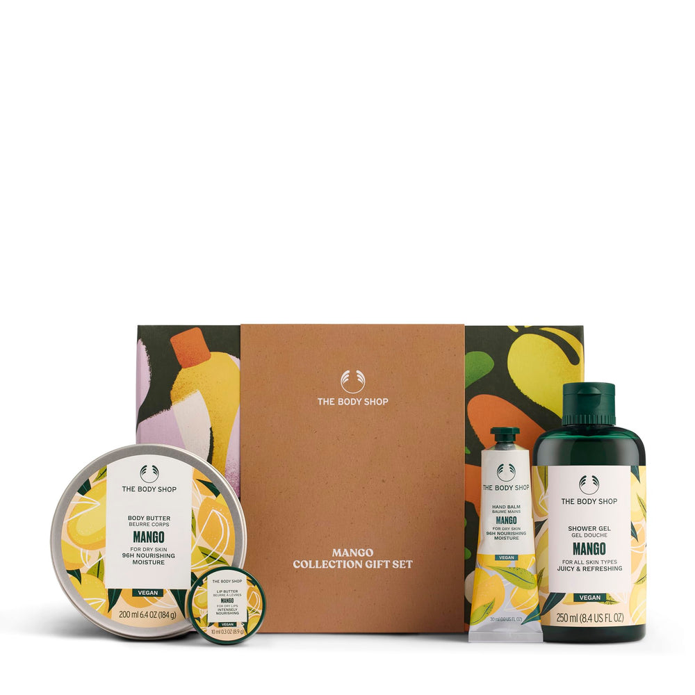The Body Shop Mango Shower Gel bottle with tropical scent for refreshing daily showers.