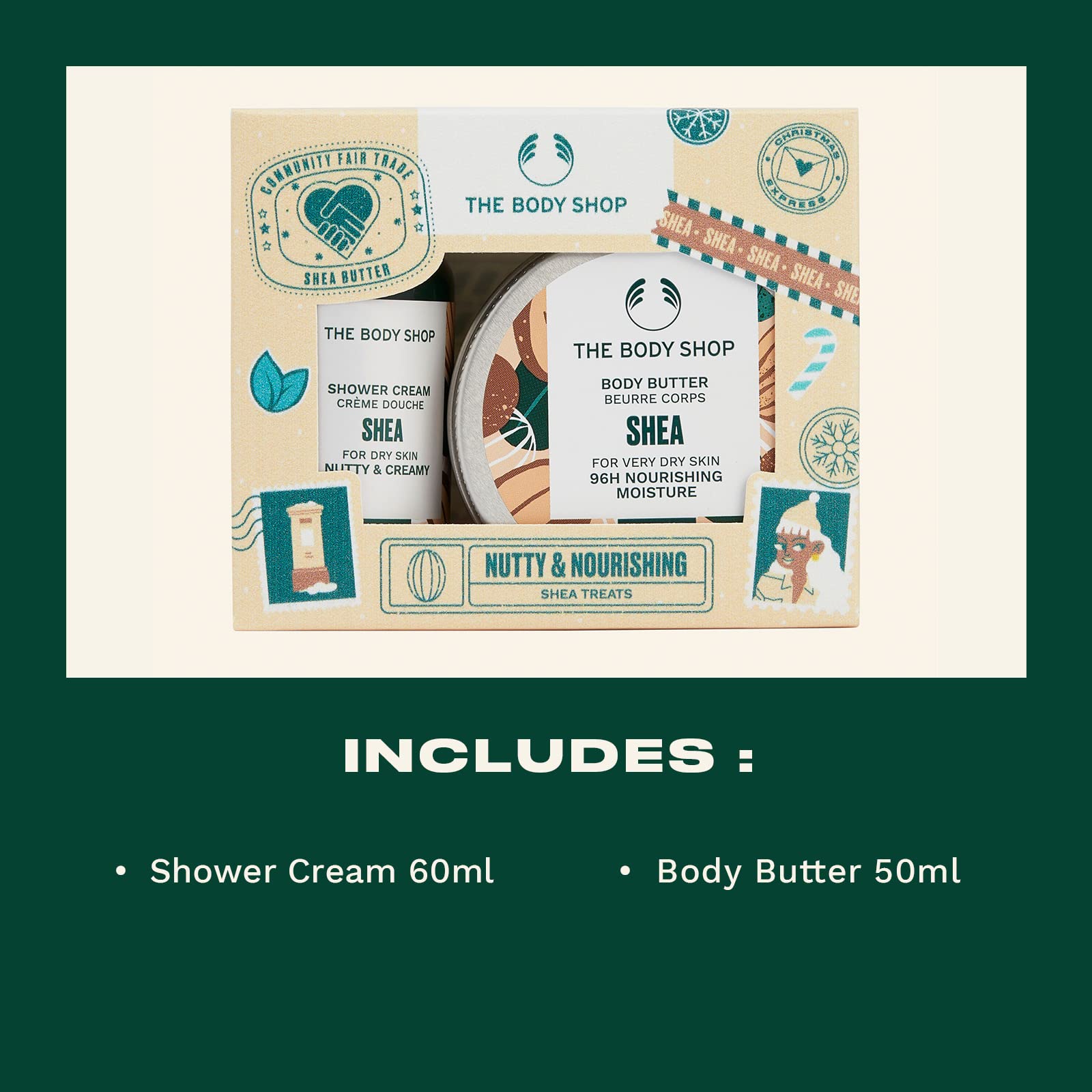 The Body Shop Nutty & Nourishing Shea Gift Set ready for gifting and daily pampering