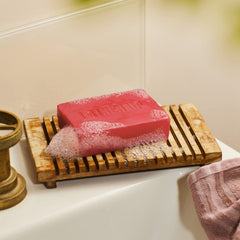 The Body Shop Shea butter and sustainable palm oil base nourishes skin with a smooth feel.