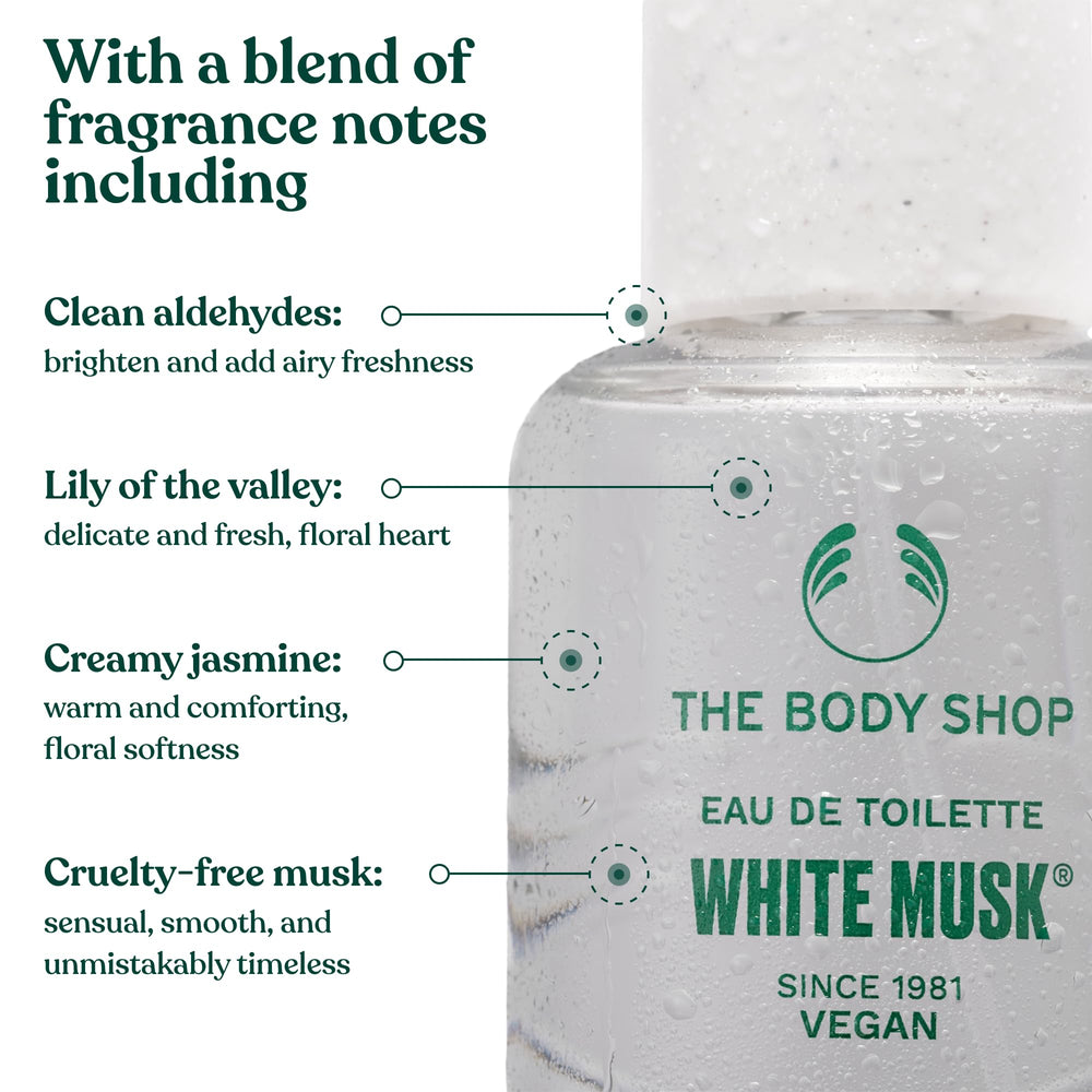 The Body Shop White Musk Body Lotion pump for moisturized scent.