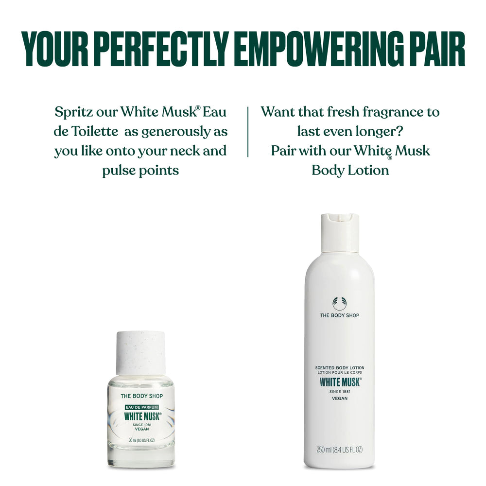 The Body Shop White Musk EDP gift set showcasing fragrance.