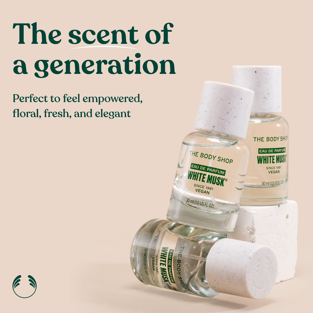 The Body Shop White Musk Shower Gel bottle for refreshing wash.