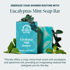 The Bubble Factory cold process detail preserves glycerin for skin-friendly cleansing.