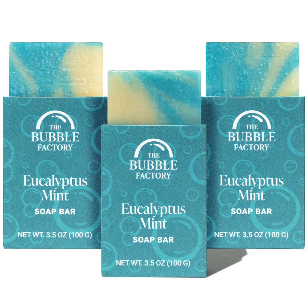 The Bubble Factory eucalyptus mint bar delivers a refreshing shower experience.