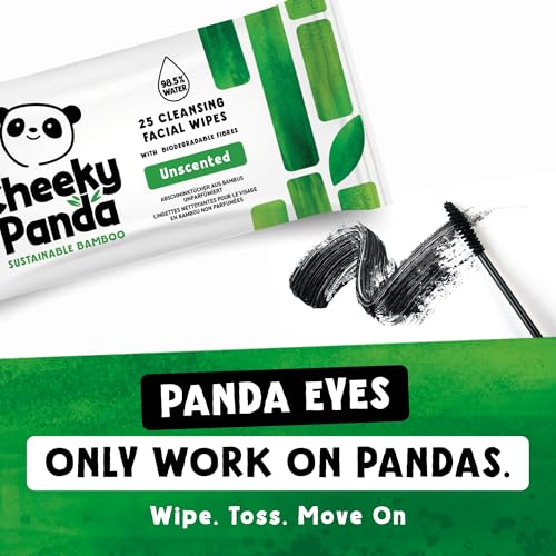 The back of The Cheeky Panda wipes packaging highlights 6 x 25 packs and eco credentials.