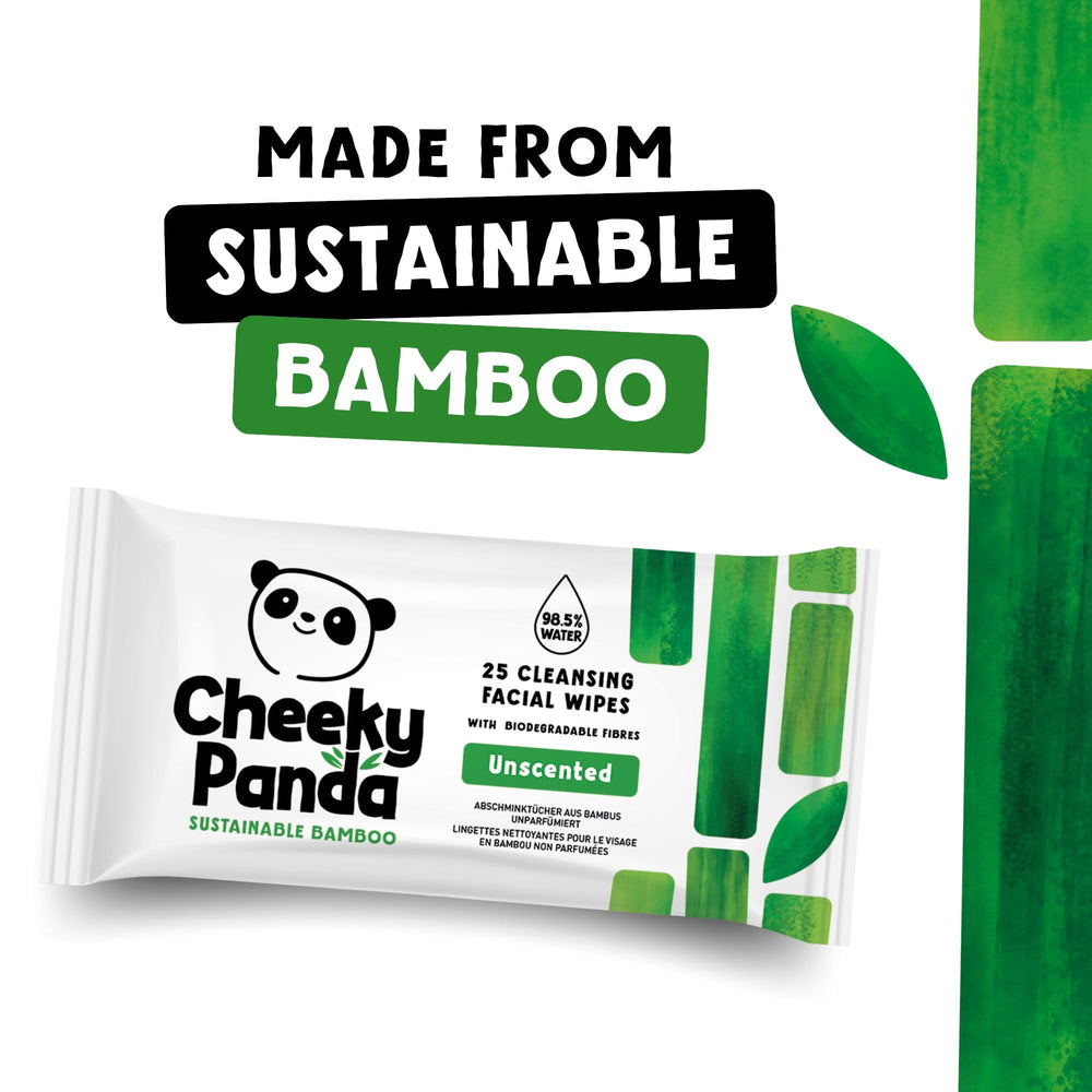 Soft texture closeup of The Cheeky Panda wipes highlights skin-friendly bamboo fibers.