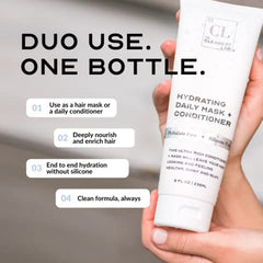The Cleanest Lab mask application close-up shows rich hydration for hair.