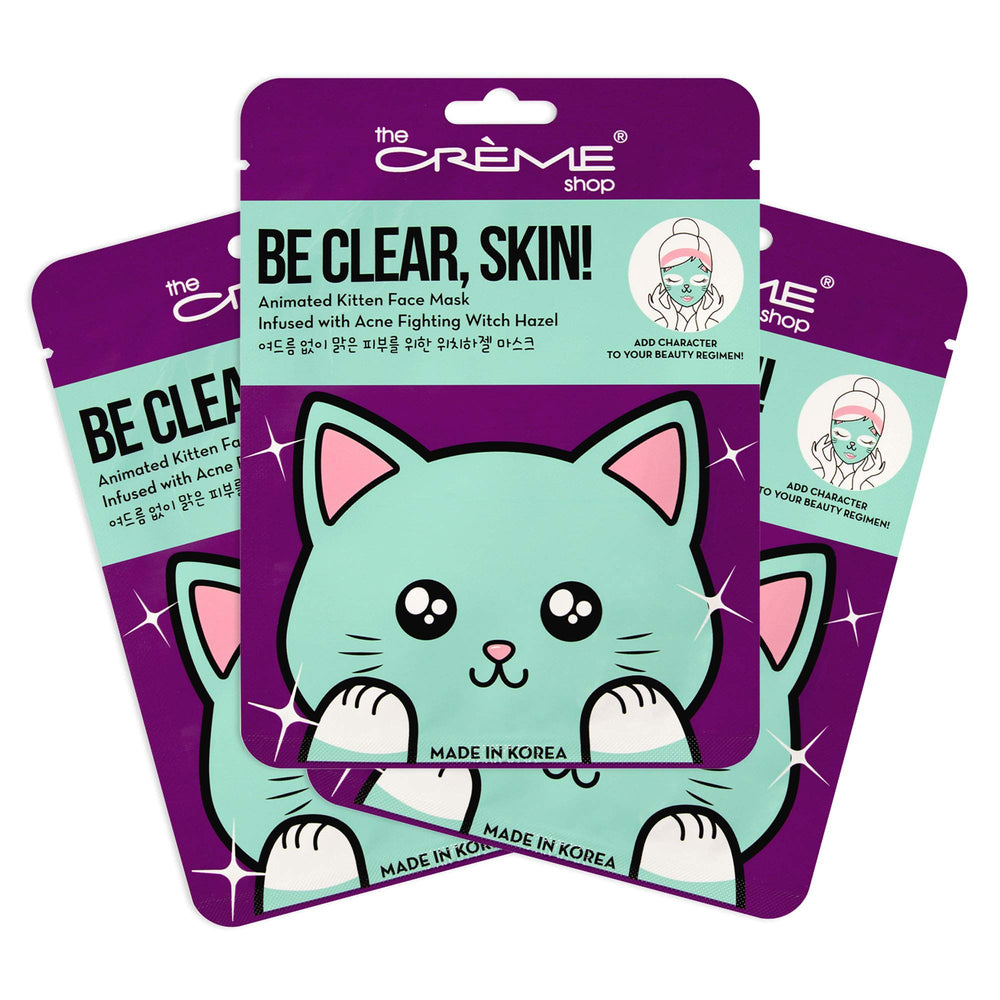 The Crème Shop kitten animal sheet mask for hydrating moisture and refreshed skin