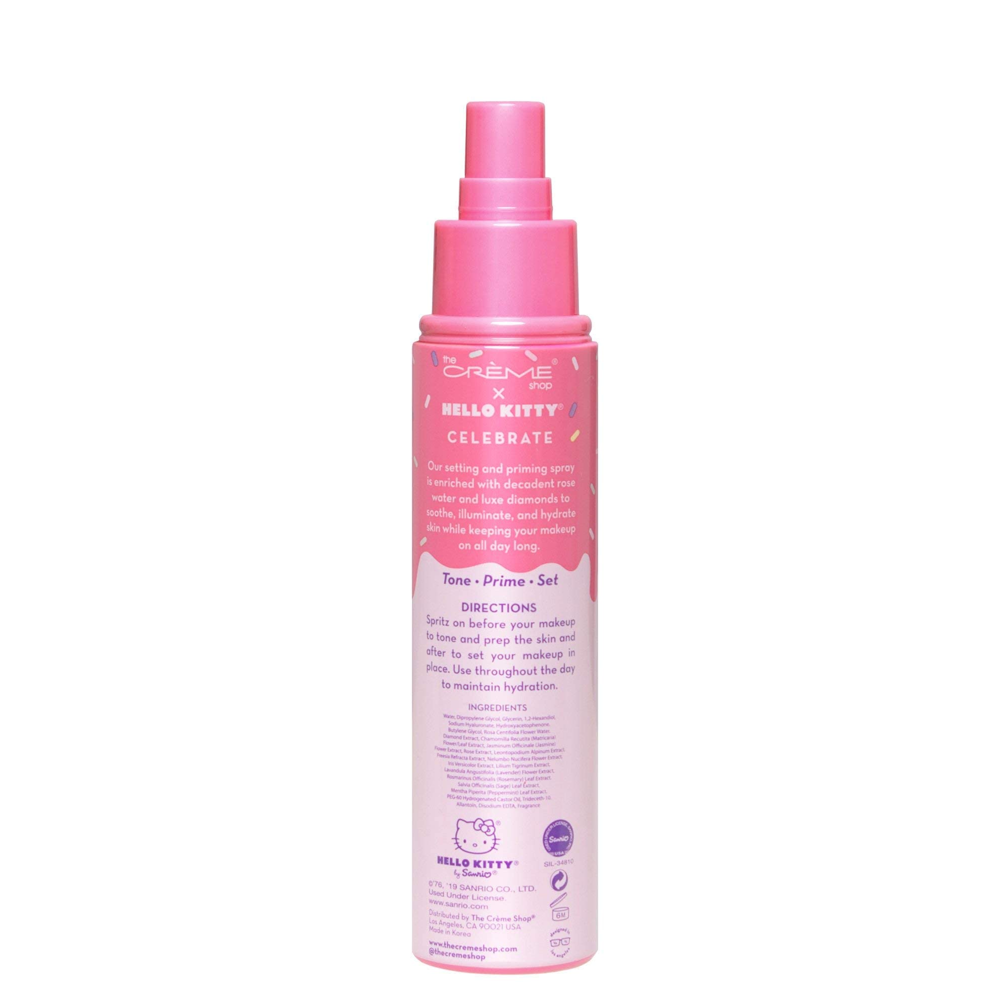 The Crème Shop Hello Kitty bottle design for portable facial hydration.