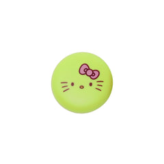 Close-up of balm texture shows a smooth, pear scent formula for lips.
