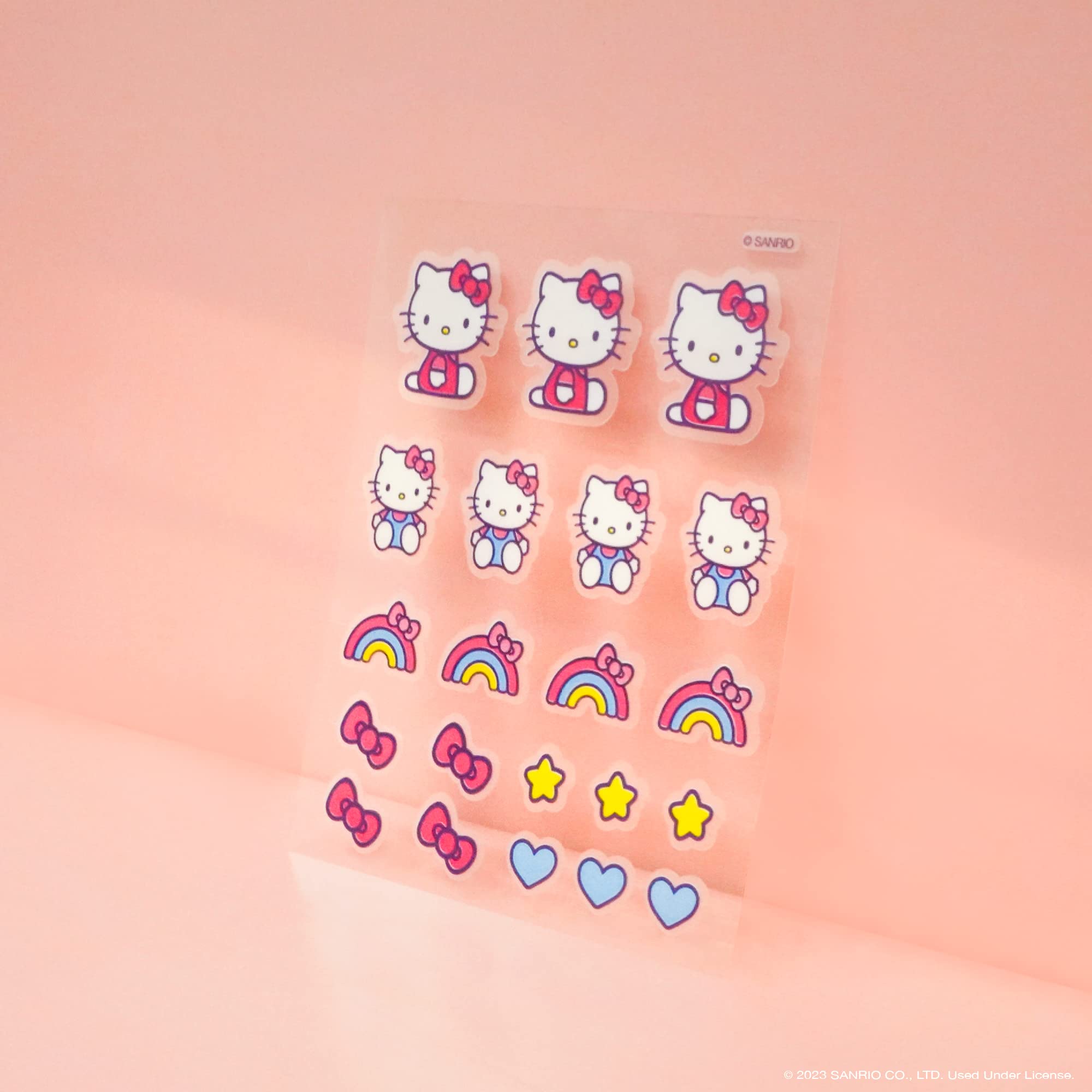 Hello Kitty x The Crème Shop patches applied over makeup for discreet blemish coverage