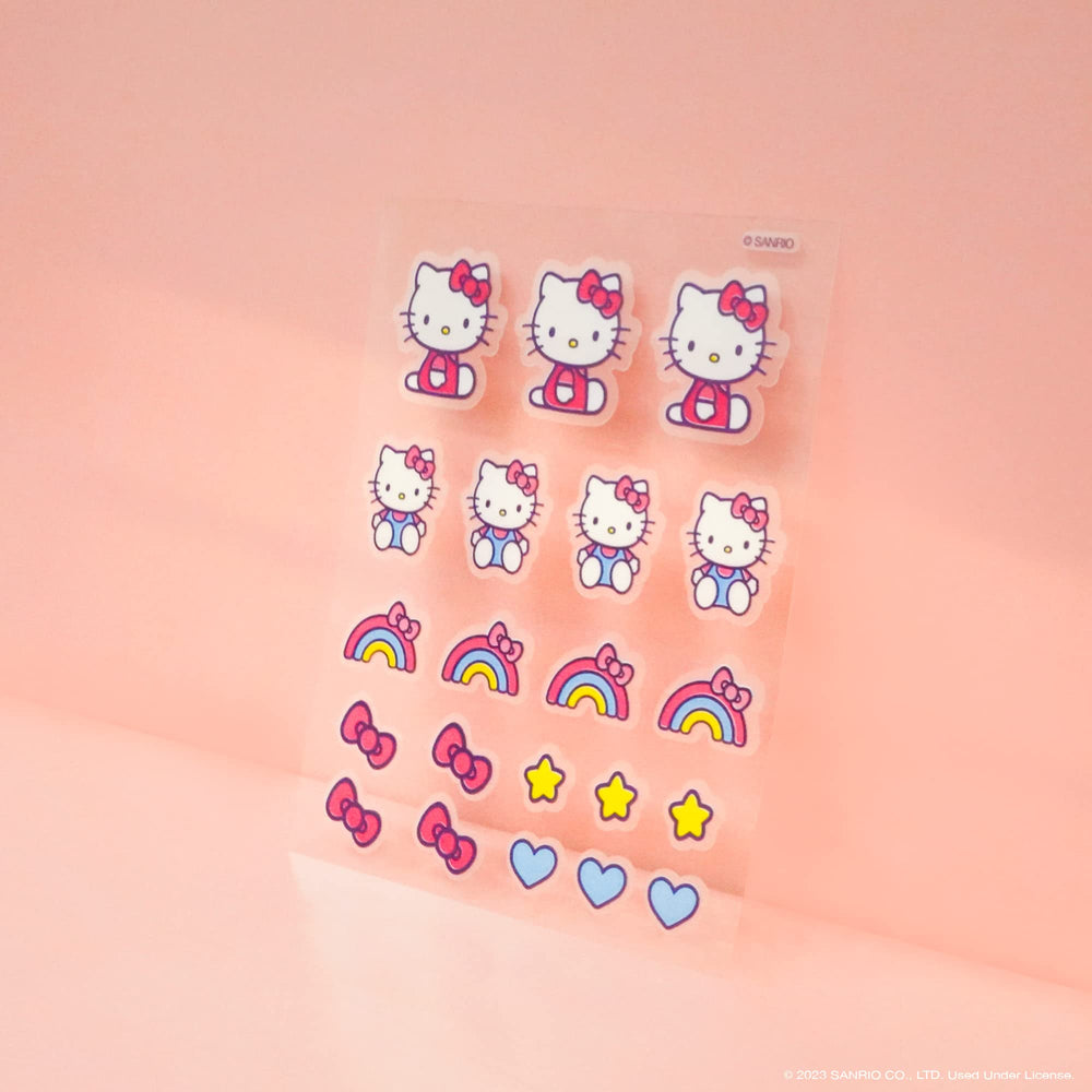 Hello Kitty x The Crème Shop patches applied over makeup for discreet blemish coverage