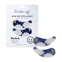 The Crème Shop How Do Eye Look? Rested hydrogel patches opened pack shows ready-to-use cooling relief.