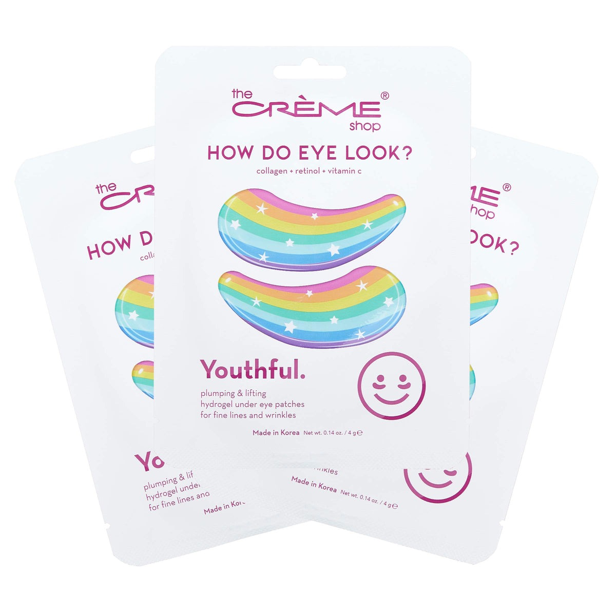 The Creme Shop How Do Eye Look Hydrogel Patches refresh tired under-eye area.