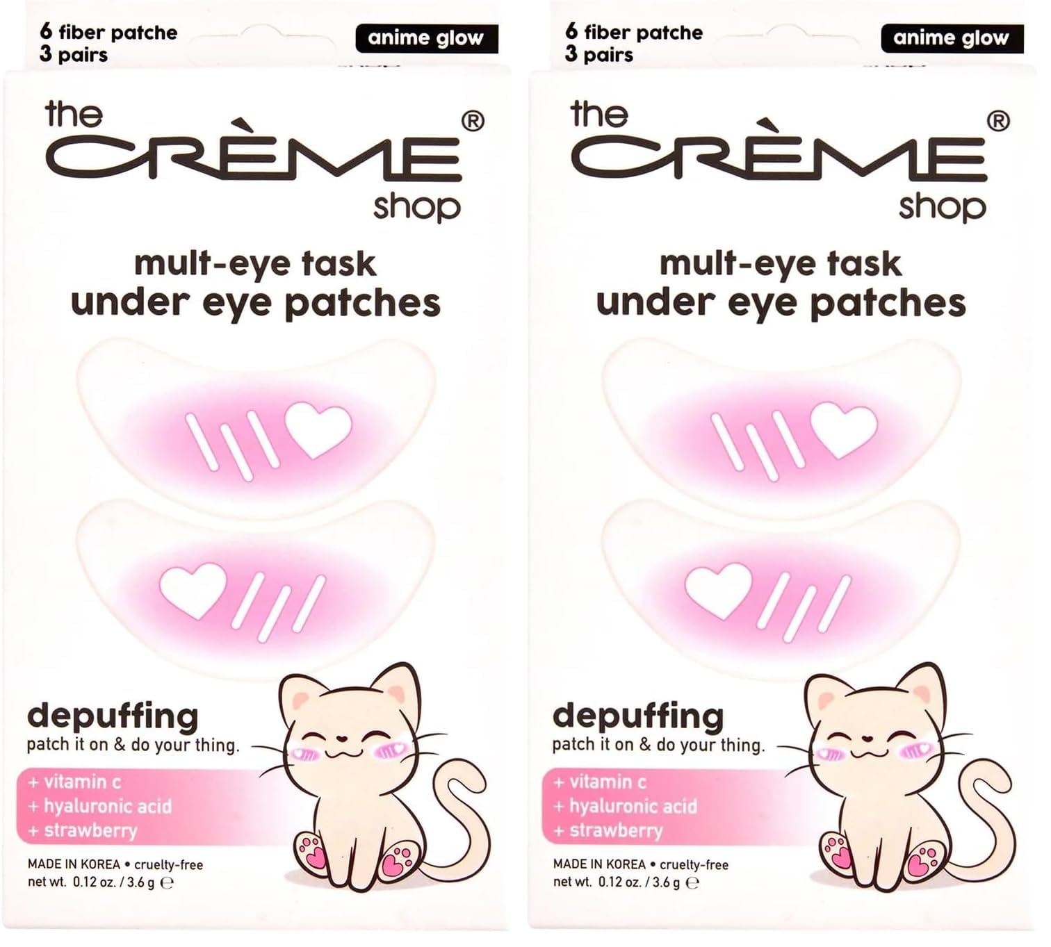 The Crème Shop Mult-Eye Task Under Eye Patches Anime Glow pack 2 smooths puffiness for refreshed eyes
