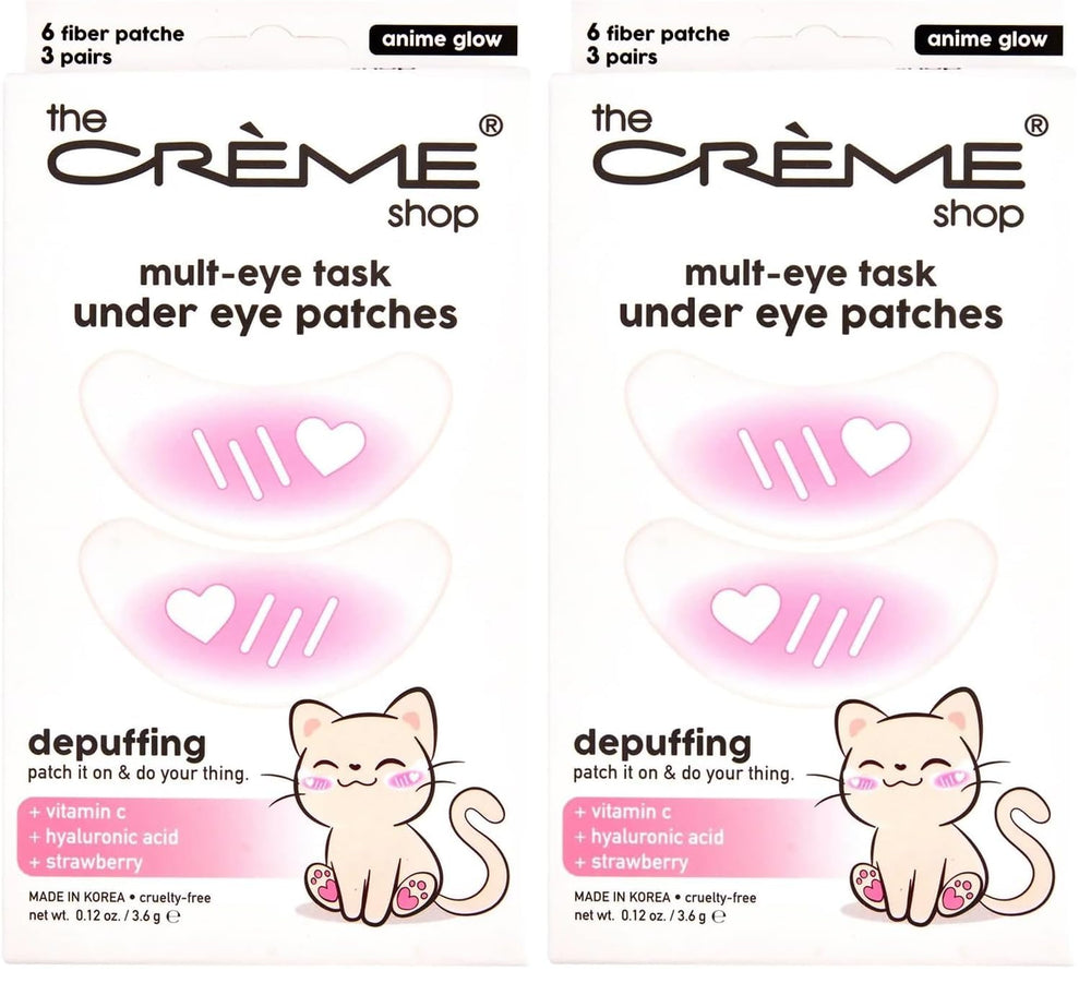The Crème Shop Mult-Eye Task Under Eye Patches Anime Glow pack 2 smooths puffiness for refreshed eyes